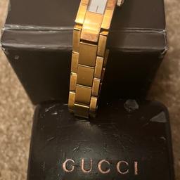 Stunning genuine Gucci Ladies watch. Purchased around 2002 from Lyon’s Croydon. Perfect condition. Box tatty
