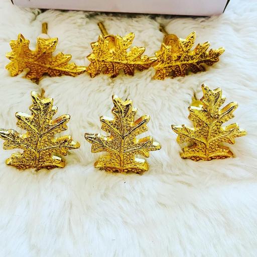 Buy & Sell Dorset Bournemouth, Christchurch and Poole - Photos for 6 pcs Bright Yellow Gold Autumn Leaf Knobs