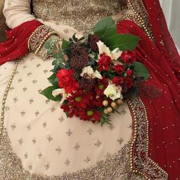 Beautiful nikkah dress with skirt and detailed salwar and dupatta. only worn once and still in very good like new condition.