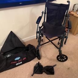 Travelite Drive Foldable Wheelchair Aluminium in  bag - great condition as hardly used
