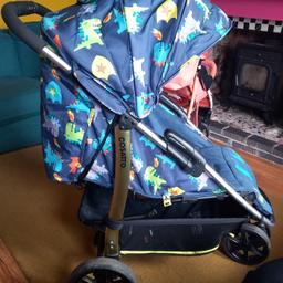 beautiful stroller in good condition just a wear and tear hole along the In side hood shown In images.
comes with all straps(taken off to be washed) and padded head guard for smaller child.frame is very good condition hardly any marks. very cute stroller for a girl or boy. cute little extra part on front of hood to protect from sun!