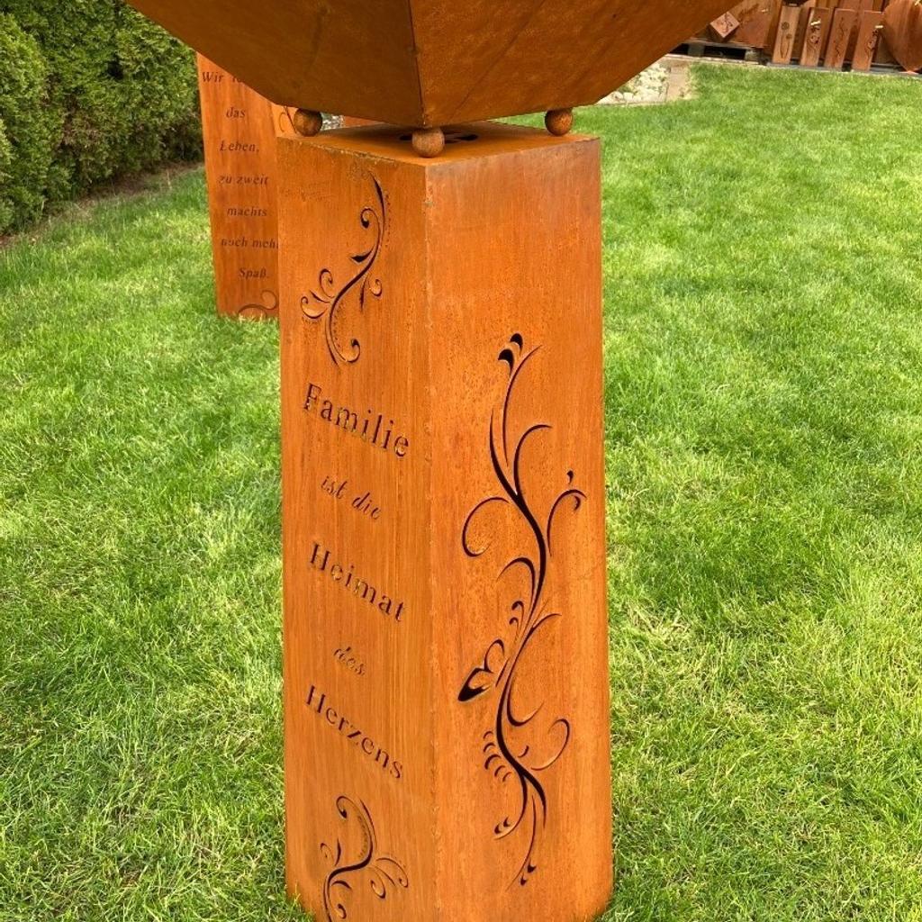 Rostsäule Familie ist... mit Pflanzschale in 5141 Moosdorf für 150,00