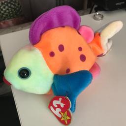THIS IS FOR A NEW TY BEANIE BABY - FISH THEME

STILL HAS ORIGINAL TAG ATTACHED

PLEASE SEE PHOTO