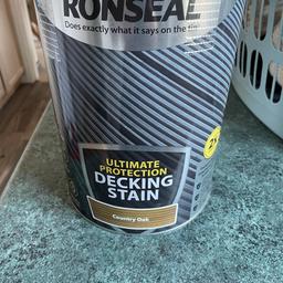 RONSEAL ULTIMATE DECKING STAIN COUNTRY OAK 5L, PAINT

Unopened tin, not used. Bought too much for caravan decking.

Collection only.
