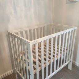 We bought this space saver cot for downstairs but out baby was very sensitive with noise so end up using bedroom cot. No mattress in very good condtion