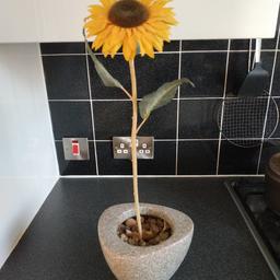 A beautiful Ceramic Vase with Sunflower Ornament.
Has sand and stones as filling for weight.

Excellent Condition.

Brown Creamish Marble Glazed finish.

(H) 15cm (D) 15cm Vase.

CASH & COLLECTION ONLY.

Have other similar items for sale. Please enquire.