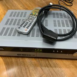 Satellite receiver 
With scart lead 
Ideal for free sat 
And European channels 
This is not a HD box