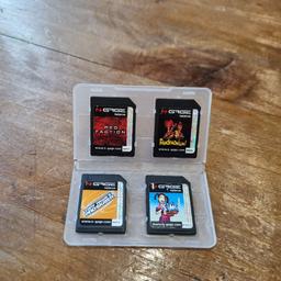 4 N-Gage games

Price shown is for sale of all 4, individual games priced as follows:

Red Fraction - £20
Pandemonium - £15
Tony Hawks Pro Skater - £15
The Sims Bustin Out - £20

None have the original boxes but have been kept in the plastic case shown and are therefore in excellent condition