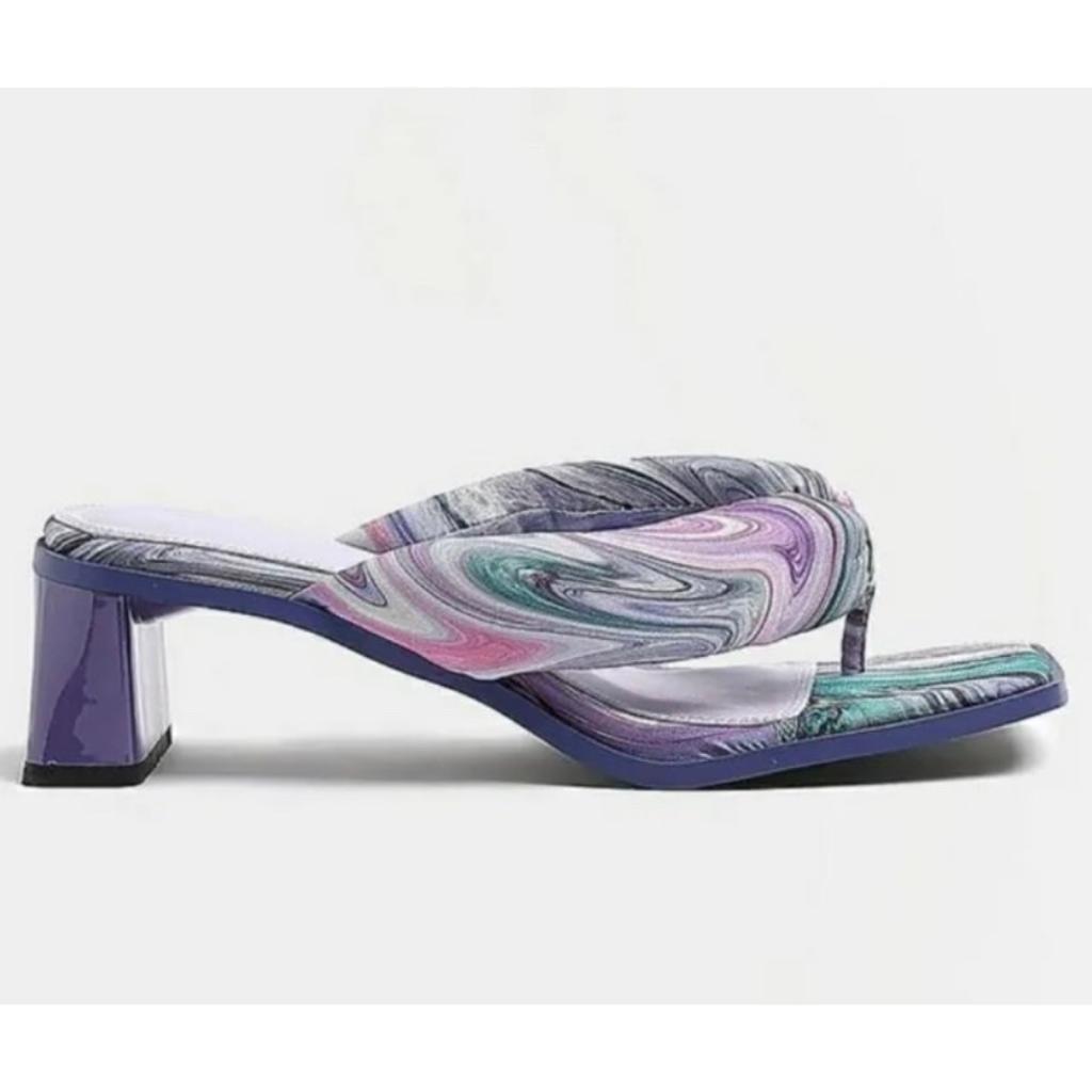 Brand new with tag in packaging river island purple print sandals size 5