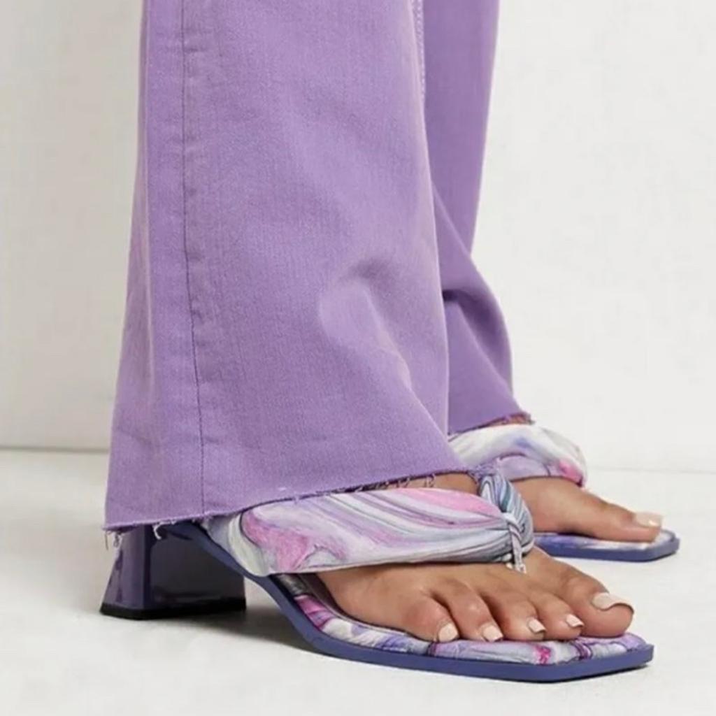 Brand new with tag in packaging river island purple print sandals size 5