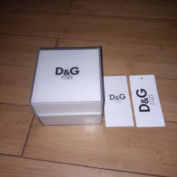 d&g man's watch worn 4 time's  year 2008 original box papers was 150.00 in 2008 very slim leather strap  excellent condition