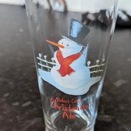 Robert Cains Liverpool Brewery Christmas Ale Pint Snowman Glass, great as a Christmas or birthday gift or treat yourself