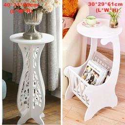 Small Round Side Table Beside Tea Coffee
Colour: White
Weight: 2kg
Size: 61*30*29cm