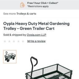 sturdy fab garden wagon but can easily be used for fishing or transporting any heavy items. only used once and just sat in garage.
