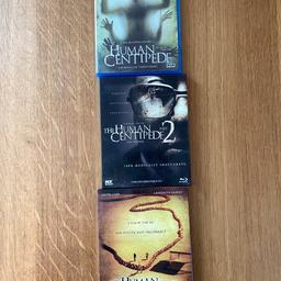Verkauft werden alle drei Teile von The Human Centipede auf Blu-Ray. Alle Filme sind uncut und auf deutsch. Sowohl die Verpackungen, als auch die Filme selber. Alle Disks laufen ohne Probleme und weisen keinerlei Kratzer auf.

Versand 4,95€