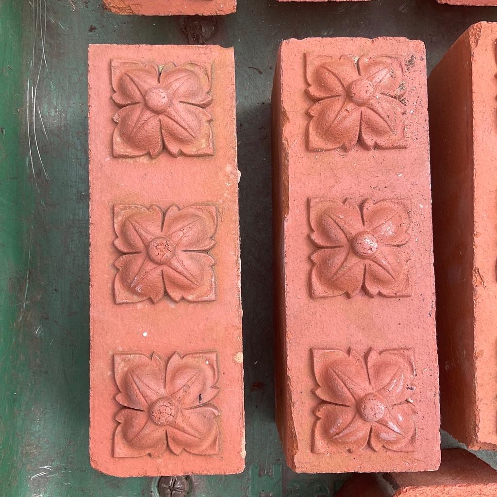 There are 8 Accrington decorative bricks which are over 100 years old.
They are very rare and are in very good condition.