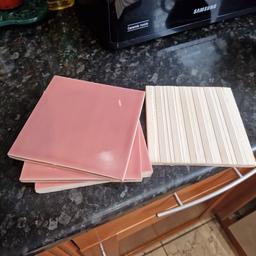 144 pink tiles  14cm by 14 cms