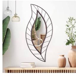 ironsmithn Wall Mirror Mounted Decorative Mirror Leaf Stylish Decor for Bathroom Vanity, Living Room or Bedroom(Rustic)
Size: 115x 6x 62cm