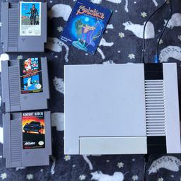 Unboxed Nintendo NES with 5 Games

Tested and working as seen.

4 x games - Solstice, Mad Max, Knightrider and Mario/Duckhunt.

Some age related discolouration as seen.

Cart connectors could do with a clean and sometimes game loads 2nd or third time.

Open to reasonable offers!

£65 ono