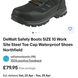 Brand New size 10 Dewalt safety steel toe caps. 

Bought from Tool station for £60.

Looking for £20

Collection Dagenham.

Thanks