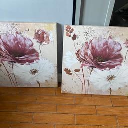 I have 3 canvas prints 60cm square in red and cream. 2 are the same and the 3rd is slightly different. No longer needed as I have changed my colour scheme. 

Collection from Ws9