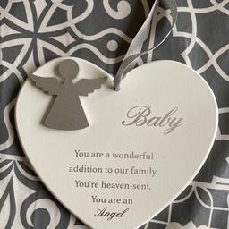 White wooden baby plaque