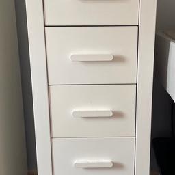 Tall boy - Cosatto
Size H 137, W 46.5, D 45cm. Approx
5 drawers with metal runners
Drawer internal size is H 13, W 29, D 32 cm approx
Has some fading of paintwork and scratches.
Fully functional.
All measurements cm.
Collection only harrow