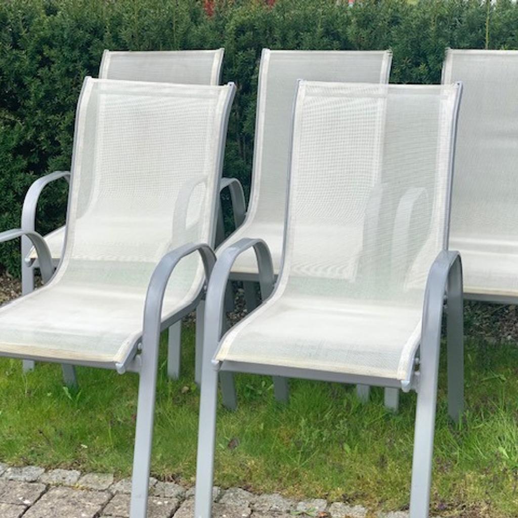 5 Gartenstühle weiß mit grauem Aluminium in 6820 Marktgemeinde Frastanz