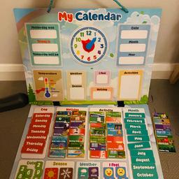 My First Calendar by SmartPanda – Kids Magnetic Educational Toy – For Toddlers, Boys and Girls – Learning Clock, Weather Station and Emotions – Wall or Fridge

This fully magnetic calendar is perfect for toddler age.

In excellent condition, no box or washable pens otherwise all pieces there.
