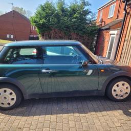 Mini One 
British Racing Green
Lovely car only selling as brought a bigger car
MOT till November 2023
V5 Present
New Exhaust System Fitted 3 weeks ago
New Wiper Blades fitted all round 
Slight knock noise coming from front every now and then apart from that mechanically sounds with no problems 
Viewing welcome 
£900 ono