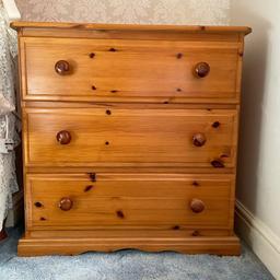 pine wood chest of drawers, good condition. I do have another matching set of drawers I'm selling on here also. 16 1/2" length 29" width 