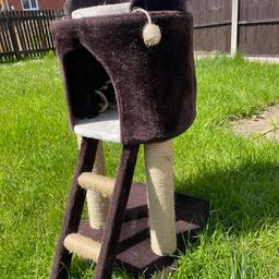 Used cat tower still in hood condition