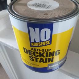 two tins of silver birch garden decking stain.10 pound each. collection only no transport.