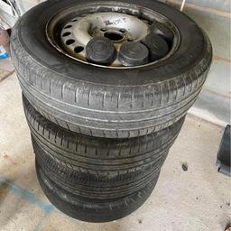 4 wheels and tyres with good tread. Comes with centre caps £60 ono. collection from WS8