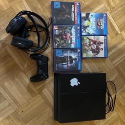 Ps4 - 1TB Speicher

1x Plantronics Rig 800HS Wireless Stereo Headset (Neupreis 180€) 
1x Controller schwarz (wie neu)
2x Controller 1x schwarz, 1x weiß (nicht am Foto) L3 funktion defekt!

Spiele:

FIFA 15
STEEP
UNCHARTED 4
UNCHARTED THE LOST LEGACY
FAR CRY 4 LIMITED EDITION

PS4 funktioniert einwandfrei!

