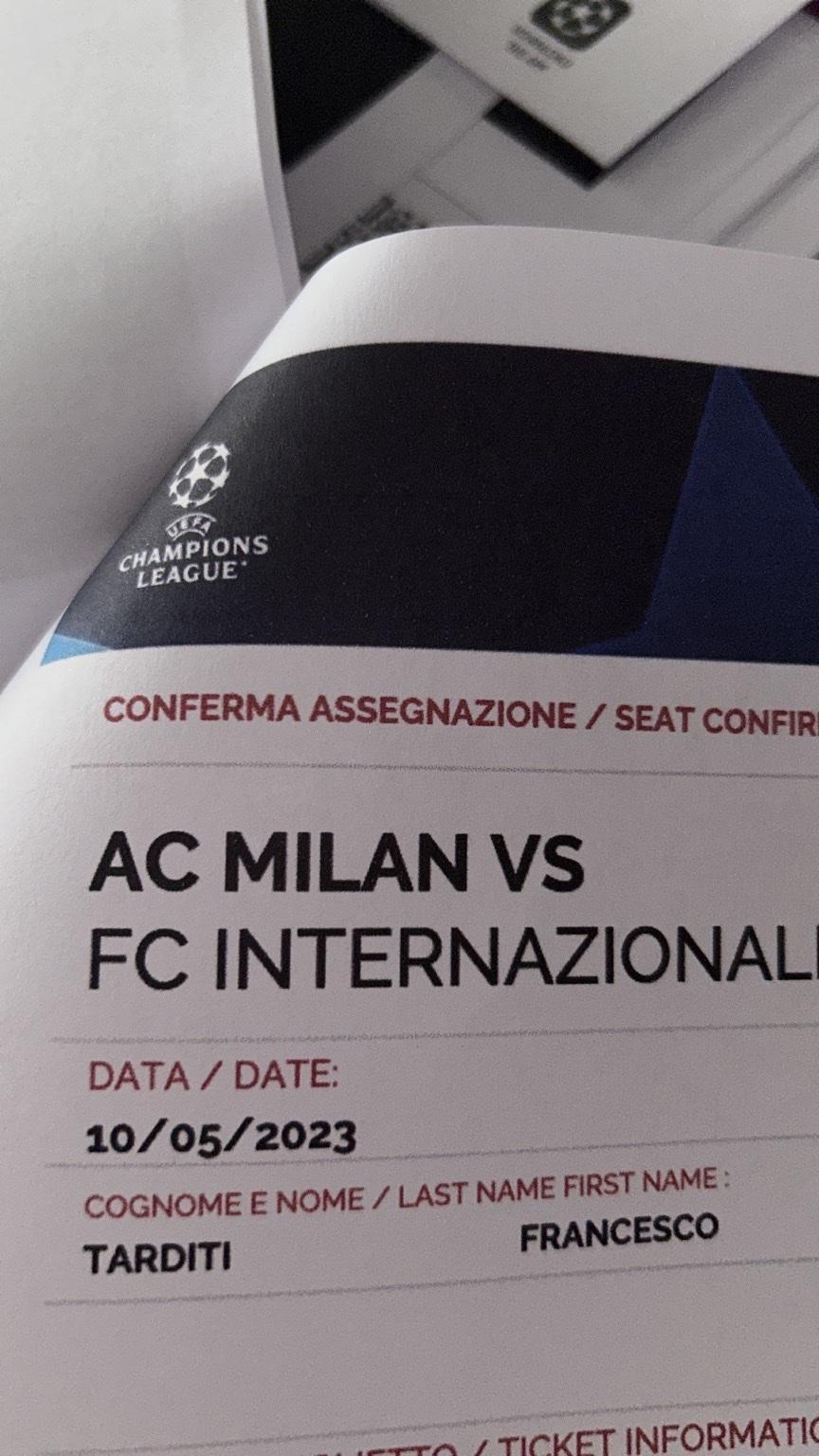 Biglietti derby milan inter champions league in 20162 Milano for €350.