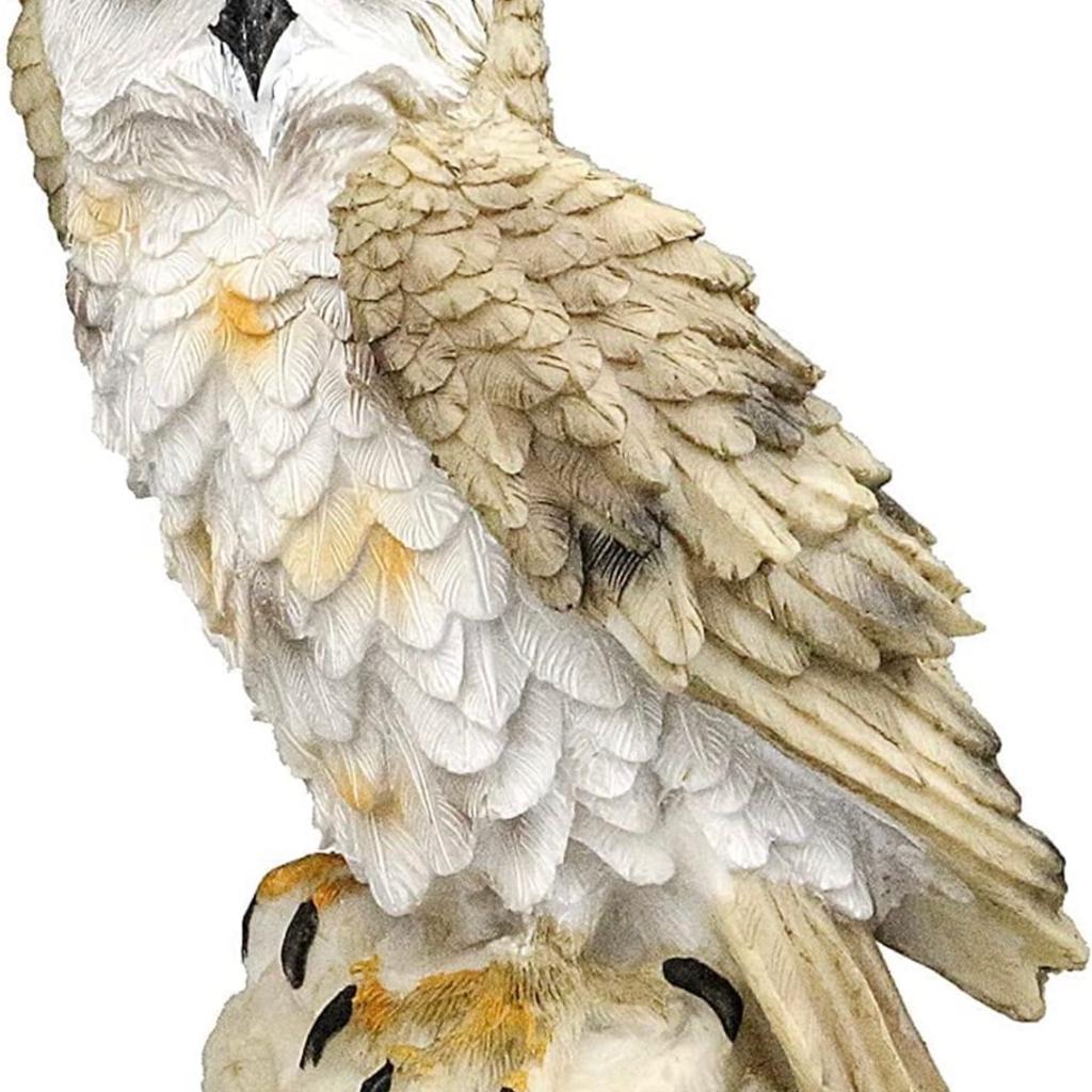 Garden Ornament Owl Decoration Gardening Gifts for Women Resin Material Collection Owl Ornaments for the Home Garden Statues Outdoor Animals Pigeon Deterrent White

MATERIAL:Owl ornaments made of high-quality resin material, stable and durable.
DESIGN:Owl garden statues design by hand, attention to detail, using high-quality paint does not fade easily.
DECORATION:This Owl decoration is the perfect garden ornaments outdoor for your garden, porch, patio, or deck.Owl resemblance scarecrow for garden,the role of bird deterrent,pigeon deterrent.
GREAT GIFT: Owl gifts great gardening gifts for women as holiday and housewarming gifts Collection to that special someone.
SIZE:The size of the owl ornament 8x7x18cm,this statue fits right in any location at your home.