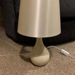 Bedside lamp cream in colour with cream shade in good working condition