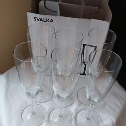 New 6 champaigne glasses from iken,never been used,15cl (5oz),collection from little lever, bolton, please see my other items