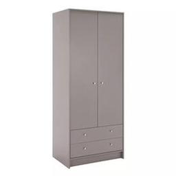 Malibu 2 Door 2 Drawer Wardrobe - Grey

Delivery from £10
Same day delivery available

💥New/other. Flat packed in the box 💥 Item is in very good overall condition item that may have small cosmetic defects as marks, scratches classified as reopen and repacked in box 

Made of wood effect
Metal handles
FSC certified wood
2 doors
2 drawers with metal runners
1 fixed hanging rail
Hanging rail holds up to 10kg
Size H180.5, W74.8, D49.8cm
Internal hanging space H129, W71.4, D47.6cm
Internal drawer H11.7, W66.5, D43.5cm.
Handle size: L2.2, W2.2cm
Weight 50kg

💥 Check our other items💥