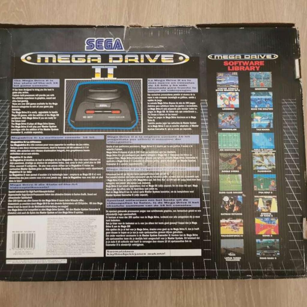 Ich verkaufe mein SEGA Mega Drive II Set von meine sammlung bestehend aus der Konsole mit Bedienungsanleitung, Netzteil, Cinch-Kabel für den Anschluss am Fernseher, einem Controller,

Privatverkauf keine Garantie, Gewährleistung und keine Rüknahme