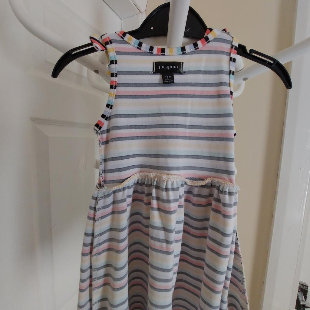 Dress "Picapino"

 Multi Colour

Good Condition

Actual size: cm

Length: 46 cm from shoulders

Length: 37 cm from armpit side

Shoulder width: 17 cm

Volume hands: 19 cm

Breast volume: 40 cm – 44 cm

Volume waist: 42 cm – 44 cm

Volume hips: 60 cm – 66 cm

Length: 19 cm from shoulders before to waist

Length: 8 cm from armpit side before to waist

Age: 12 Months

92 % Polyester
 8 % Spandex

Made in Bangladesh