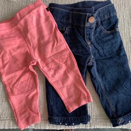 Baker biker style leggings in pink with sewn on flap pockets behind. Roll up baby gap jeans fully lined with blue & white polka dots