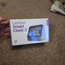 Lenovo Smart Clock 2 With Google Assistant * Brand New Sealed * Leeds LS17

Brand New Sealed

Bargain at £30 No Offers
Collect from Leeds LS17 or can be posted for extra, no personal deliveries

Audio
1.5" 3W front-firing speakers

Farfield microphone array

Dimensions (H x W x D)
93.30mm x 113.48mm x 71.33mm / 3.67" x 4.47" x 2.81"

Weight
Starting at 298g

Connectivity
802.11 a/b/g/n, 2.4GHz

Bluetooth® 4.2

Buttons / Switches
Microphone mute toggle

Volume up / down

Exterior Material
Soft-touch fabric

Sensors
L-Sensor

G-Sensor

Expandability
Docking-capable with Pogo pin

Dimensions (H x W x D)
23.66mm x 219.65mm x 82.77mm / 0.93" x 8.65" x 3.26"

Ports / Connectors
USB-A

Pogo pin

Wireless Charger
5W

7.5W

10W

Fast-charging

Nightlight
11 lumens

Magnetics
MagSafe-compatible