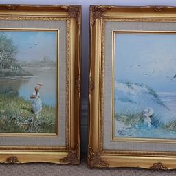 Lovely pair of original signed oil paintings in lovely condition.
Size 36cm X 31cm
Cash on collection only
Cheers