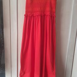 New zara dress sizeL with elasticated bodice across bust looks fab on is a beautiful colour orangey red rrp£49