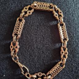 Here I'm selling a gorgeous bracelet think it's 9inc. wanting a change as simular to one of my other bracelets. In good worn condition apart from one of start abit squashed but could get straightened, doesn't affect wear. The clasp seems a little week but dont know if its just me. any Questions please ask.