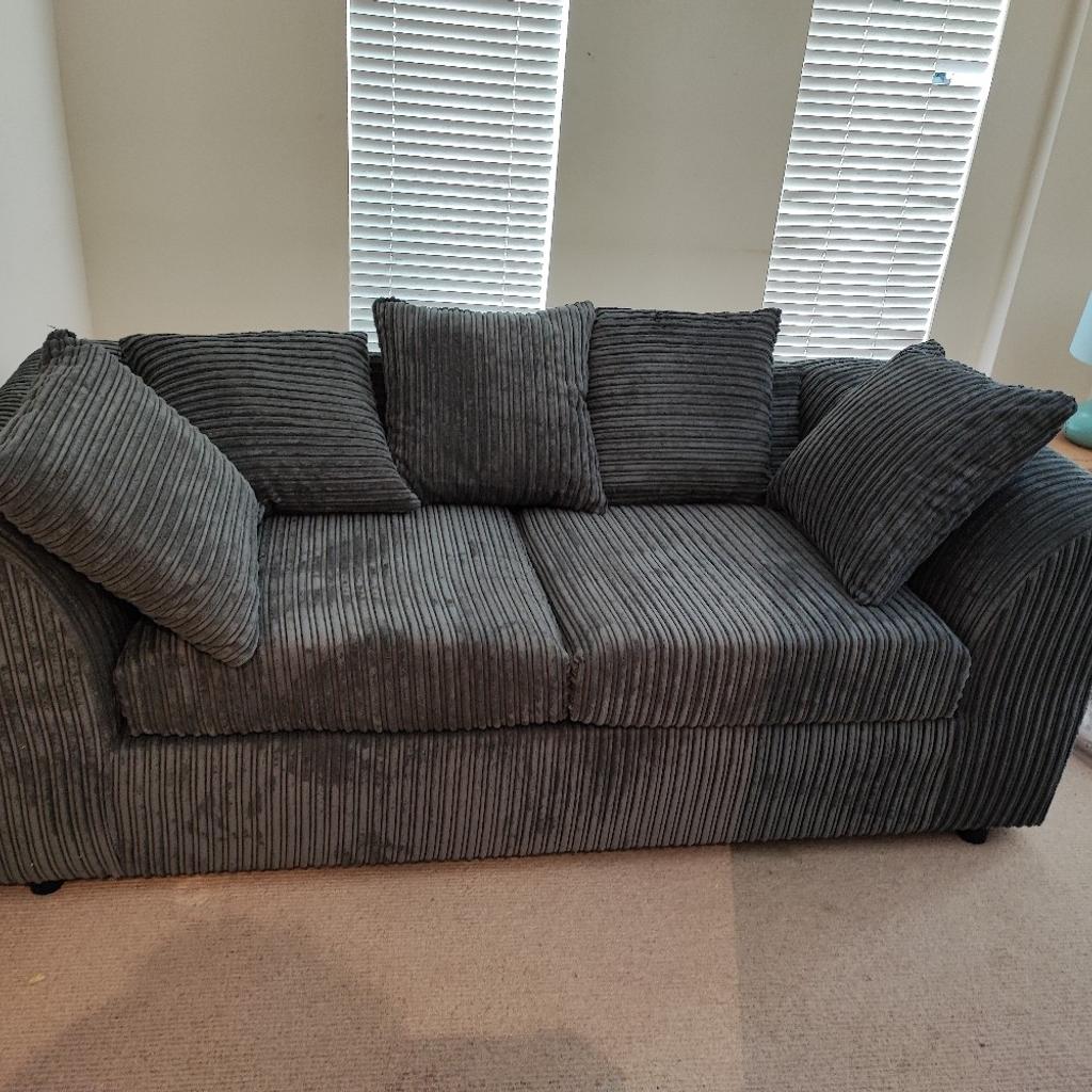 BRAND NEW
FOAM SEATS WITH SCATTER PILLOWS
ALL CUSHIONS COVERS ARE WITH ZIPS(WASHABLE MATERIAL)

THREE SEATER SIZE IS 175X90X70CM
PLEASE NOTE THIS IS A SMALL SIZE THREE SEATER WITH 2SEATS AS YOU CAN SEE ON THE PICTURE. TWO SEATER WIDTH IS 145.

PRICE FOR BOTH IS £320
INDIVIDUAL PRICES ARMCHAIR IS £160 AND £190 for the three seater .
