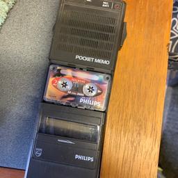 Old pocket memo voice recorder in perfect working order can see it working still has a tape in , Will put new batteries in for you if you buy it