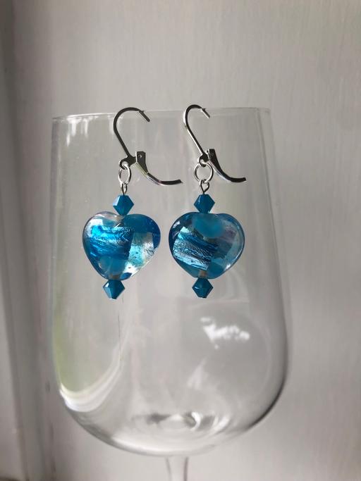 Buy & Sell Hertfordshire Dacorum - Photos for Glass heart and crystal beaded earrings